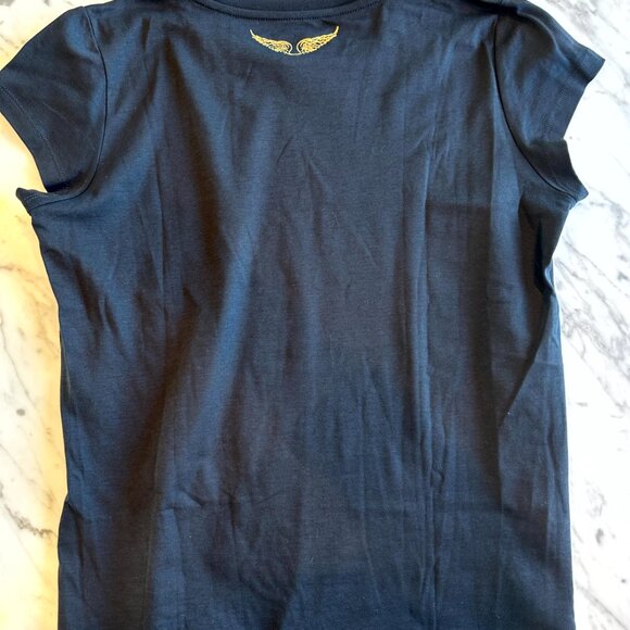 Zadig & Voltaire  L’amour T-Shirt - Black & Gold - Size Small - Picture 3 of 7